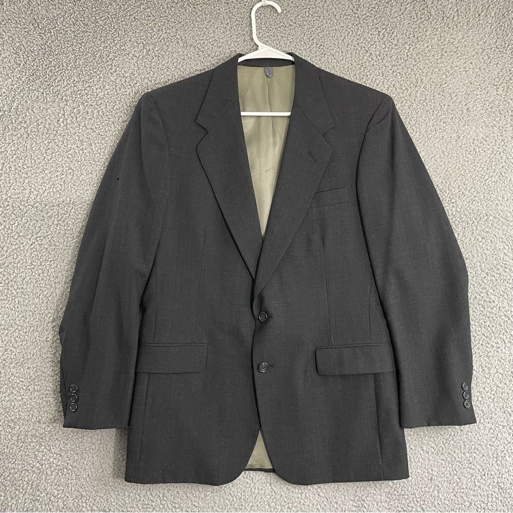 VTG Givenchy Monsieur Sport‎ Coat Men 40 Black Wool Blazer